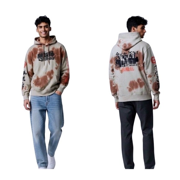 Naruto Shippuden Other - Naruto Shippuden Hoodie Size Medium Brown Tie Dye Anime Manga Streetwear Skater